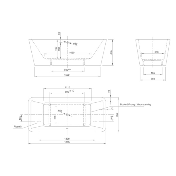 KNIEF Слив перелив щелевой с системой Click-Clack, с гибким шлангом и горизонтальным отводом, цвет хром (смонтирован на ванне) 