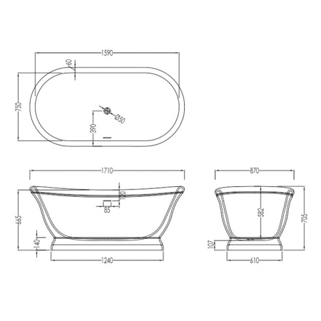 Devon Сифон для ванны Kalos/Aurora/Diva/Celine/Fusion/Hollywood/Wave/Swansea с донным клапаном, цвет: хром (со склада Продаем только с ваннами!) 