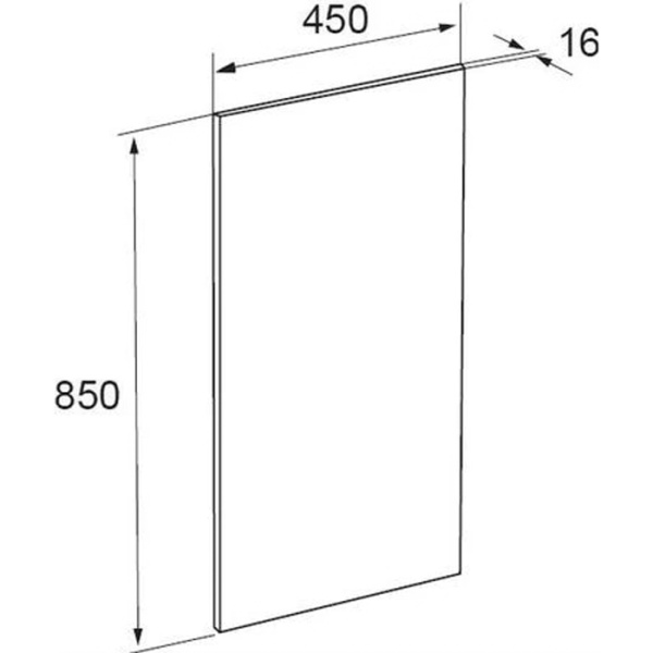 Roca THE GAP ORIGINAL Зеркало 450x16x850 мм, c LED-светильником, вкл. от общего выключателя (ZRU9000090) 