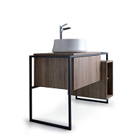 SIMAS Frame Комплект мебели с ящиком и открытым элементом, 105x57xh72см, Цвет: темный дуб