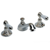 Devon Dandy Смеситель для раковины на 3 отв., с донным клапаном, c ручками белыми, цвет: никель блестящий