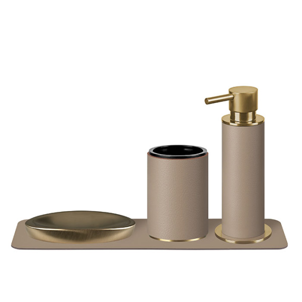 ADJ Стакан для зубных щеток, D7xH10 см., цвет:gold/капучино 