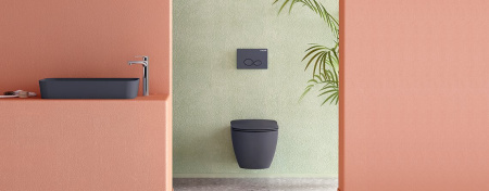 CREAVIT FREE Унитаз подвесной безободковый с биде АНТРАЦИТ FE322.60000 