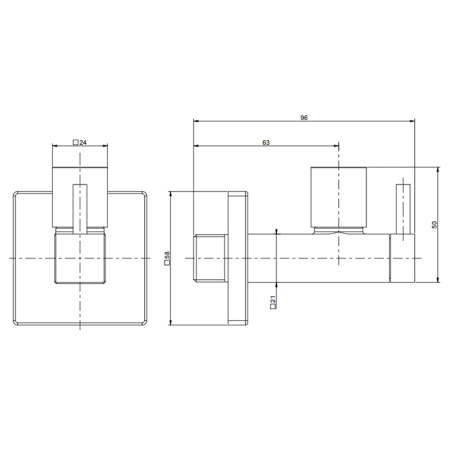 Gessi Кран-фильтр квадратный с подводом воды на 1/2", цвет Black XL 