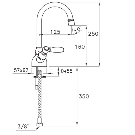 Stella Italica Leve Смеситель для раковины на 1 отверстие 3216, цвет: хром 