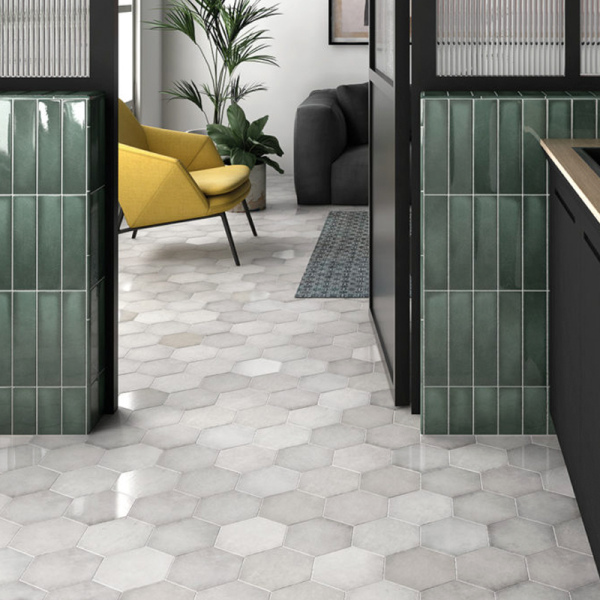 Плитка керамическая напольная 24950 HERITAGE HEXÁGONO Snow 17,5х20 см 