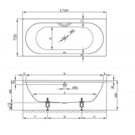 BETTE Starlet Ванна с шумоизоляцией 170х75х42, белая (СПЕЦцена с нашего склада!) 