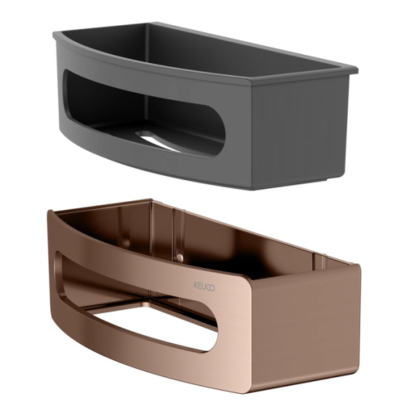 Keuco ELEGANCE Полочка для душа, съемная вставка (небьющаяся и нечувств. к УФ), скрытый крепеж в к-те цвет: brushed red gold/anthracite 