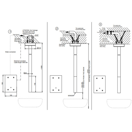 GESSI RETTANGOLO Смеситель для раковины потолочный, электронный, с кран-фильтром для регулировки температуры и напора воды, внешняя часть, цвет хром 