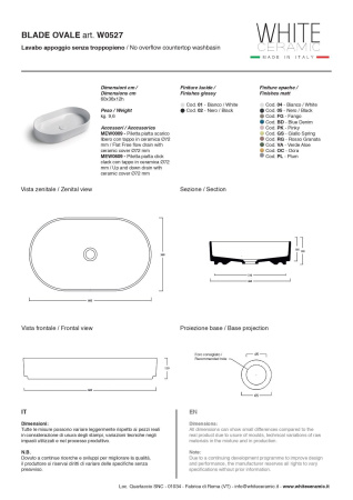 White Ceramic Blade, накладная овальная раковина 60x36x12h см, цвет розовый матовый 