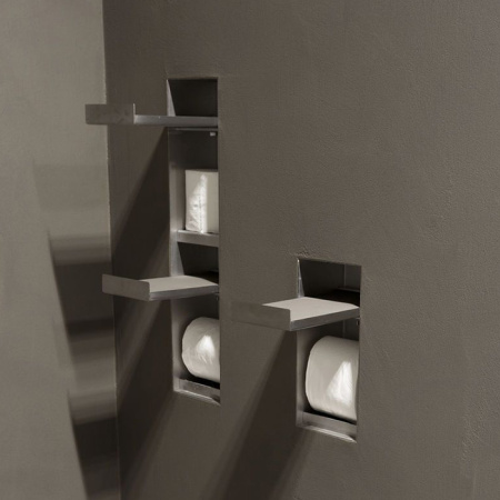 ANTONIO LUPI SESAMO Держатель для туалетной бумаги, встраиваемый в стену, 25х15х19.8 см, из нержавеющей стали AISI 304, отделка «алюминий 