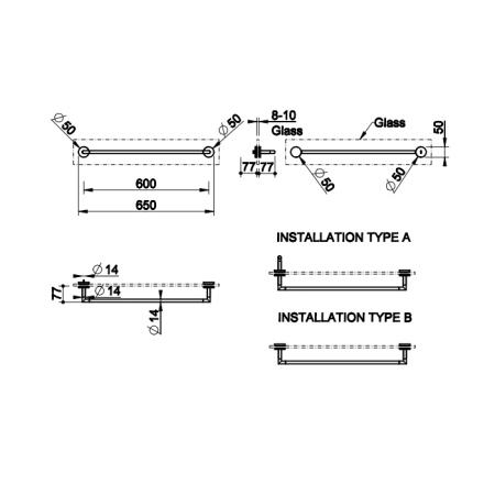 Gessi Anello Полотенцедержатель 60 см  для крепления на стело., цвет: хром 