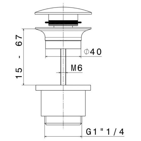Kerama Marazzi Донный клапан для раковины click-clack, цвет черный матовый 
