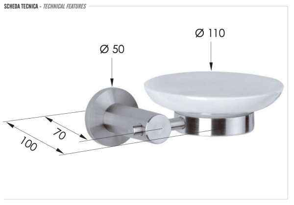 Мыльница Remer Minimal INOX Mi10INOXCR, нержавеющая сталь 