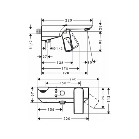 AX Urquiola Смеситель для ванны , цвет сталь 