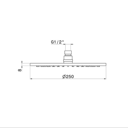 Newform Head Showers Верхний душ круглый с дождевой струей Н 8 мм D=250 мм, цвет: copper glossy 