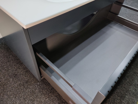 TW Shape комплект мебели, база с раковиной Kerasan 547001*1, 102х52см, с 1-м выдвиж. ящиком с механизмом push to open, цвет: серый матовый RAL7016 