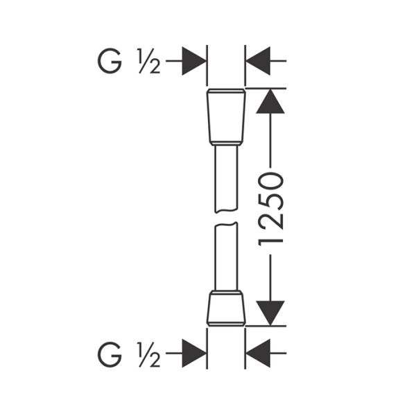 HG Isiflex Душевой шланг  1,25 м, цвет: черный матовый 