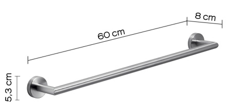 Gedy Project, полотенцедержатель, длина 60 см, цвет зачищенный хром 