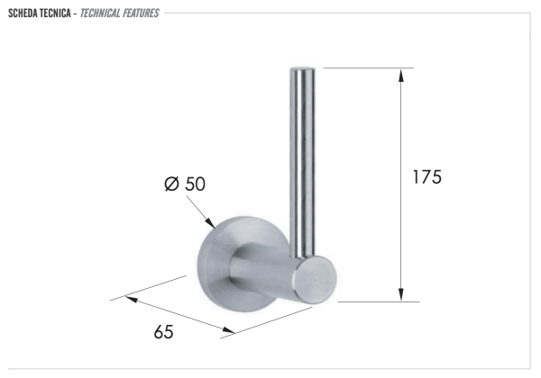 Бумагодержатель Remer Minimal INOX Mi62INOXCR, нержавеющая сталь 