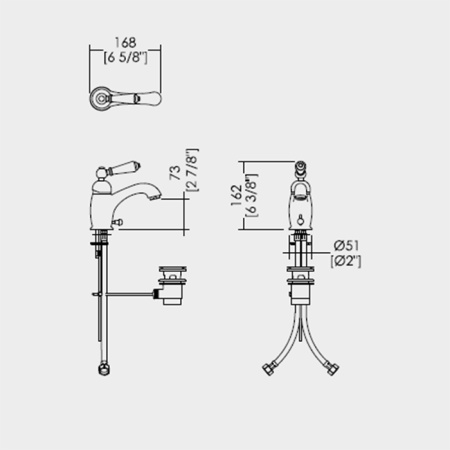 Devon  Dandy Смеситель для раковины  на 1 отв., ручка белая, цвет: хром 