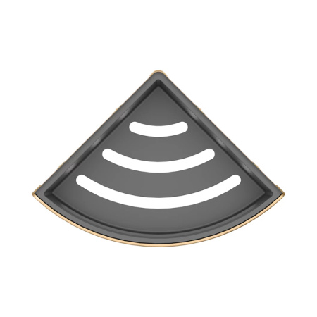 Keuco ELEGANCE Угловая полочка для душа, съемная вставка (небьющаяся и нечувств. к УФ), скрытый крепеж в к-те цвет: brushed brass/anthracite 