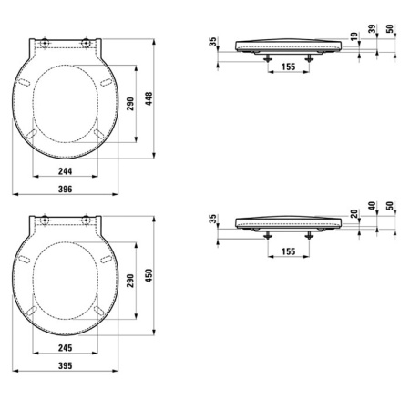 Laufen VAL Сиденье для унитаза 450x395x50мм для 8.2028.1, цвет: белый/микролифт (Последние 7шт продаем с унитазами со склада!) 