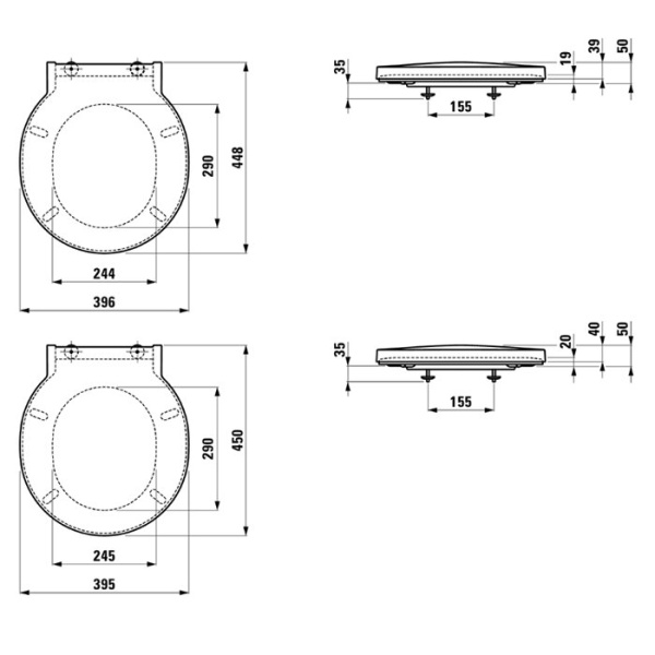 Laufen VAL Сиденье для унитаза 450x395x50мм для 8.2028.1, цвет: белый/микролифт (Последние 7шт продаем с унитазами со склада!) 
