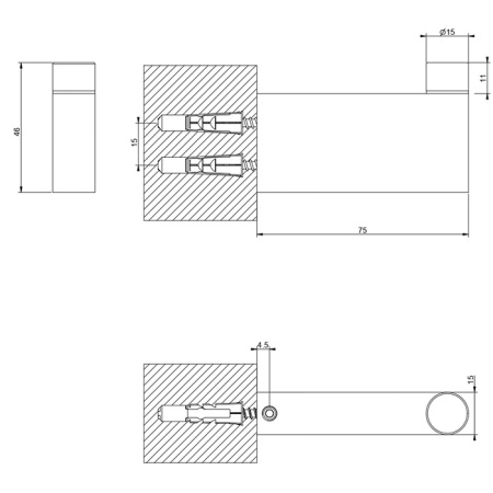 GESSI Origini Крючек настенный, цвет Finox Brushed Nickel 