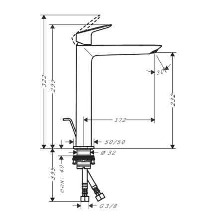 HG Logis Смеситель для раковины 240 Fine, цвет хром (Спеццена из наличия) 