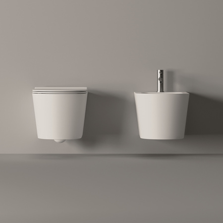 Alice Form Унитаз 50х35, подвесной, безободковый, без сиденья и комплекта крепежа FIX10, белый глянцевый 