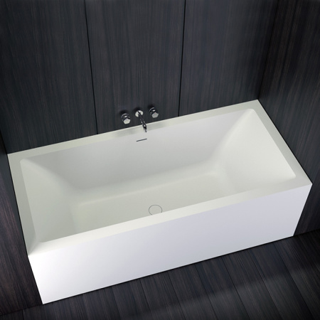 KNIEF Shape Ванна встраиваемая, 190x90xH60cм, с щелевым сл-перел-м click-clack, белая мат.( к-т ножек вкл.) Производить будут с мая 2023г 