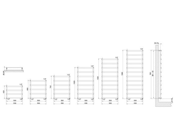 Cordivari Alessandra, полотенцесушитель водяной 740/530 мм (6 перекладин), цвет хром 