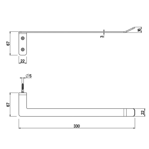 QuadroDesign Аксессуары QA1202AS Полотенцедержатель, цвет Brushed Stainless Steel 