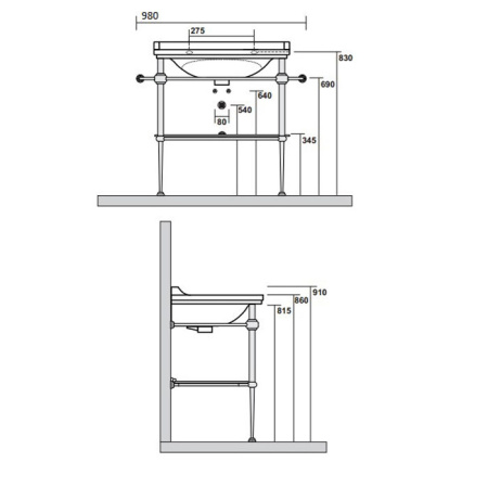 Kerasan Waldorf Раковина керамическая 80х55см, c 1 отверстием под смеситель, белая, цвет заглушки - хром 