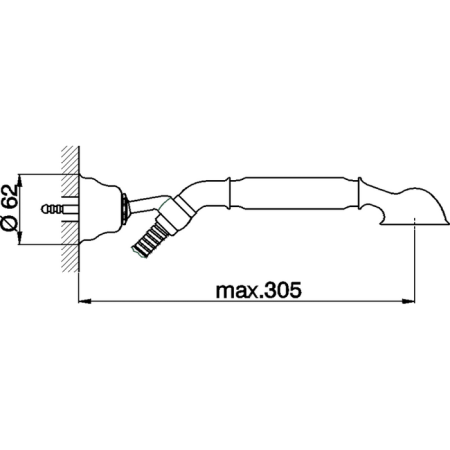 CISAL Arcana Toscana Ручной душ для настенного крепления (держатель, лейка, шланг), цвет золото/белый 