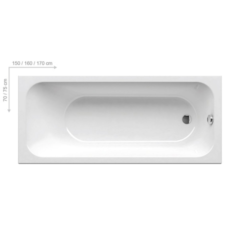 RAVAK Ванна CHROME SLIM 170х75 белая 