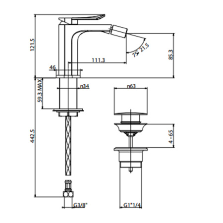 Gattoni Soffio Смеситель для биде, однорычажный, цвет: хром 