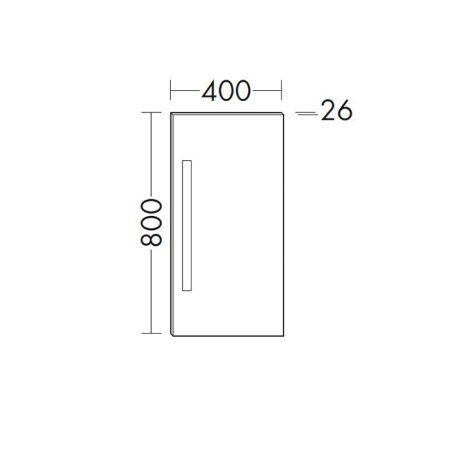 Burgbad Yumo Зеркало с подсветкой 400х800х38 мм , сенсорный выкл.,корпус алюмин оптика, левое 