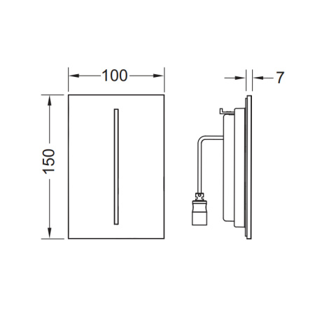 TECEfilo Urinal Лицевая панель, стекло черное (без картриджа 9242091/9242092) 