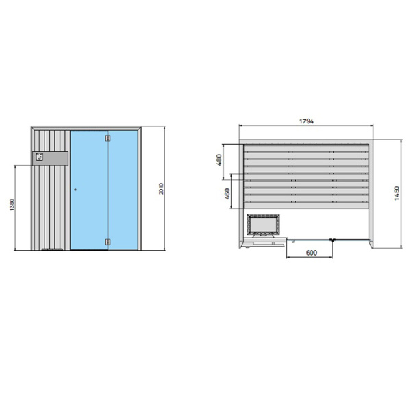 Effegibi Idea Сауна 180х145х201см, цвет: канадский хемлок 