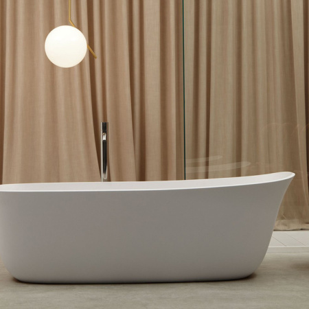 ANTONIO LUPI DAFNE Ванна отдельностоящая 1700х716х560 мм., с донным клапаном (белый матовый), сифоном и гибким шлангом, Cristalplant, цвет белый 