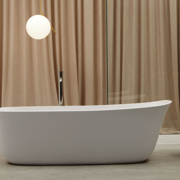 ANTONIO LUPI DAFNE Ванна отдельностоящая 1700х716х560 мм., с донным клапаном (белый матовый), сифоном и гибким шлангом, Cristalplant, цвет белый 