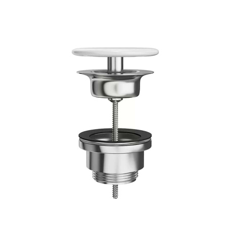 Kerama Marazzi Донный клапан с керамической крышкой, цвет белый глянцевый 