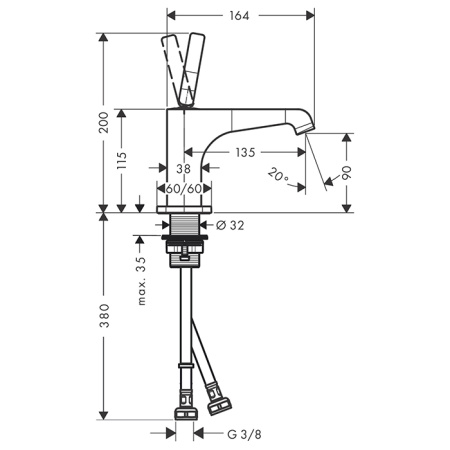 AX Citterio E Смеситель для раковины 90 