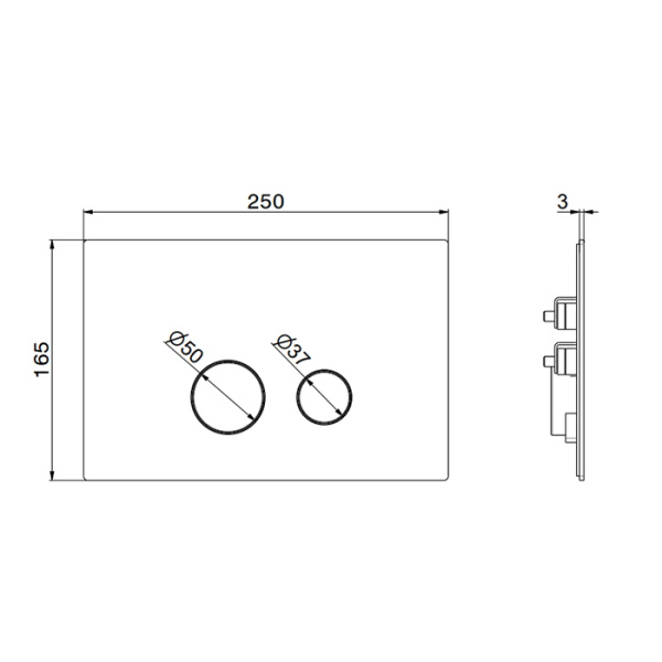 Newform X-Steel 316 Клавиша смыва для унитаза, двойная, для систем инсталляций TECE, цвет: PVD Brushed pale gold 