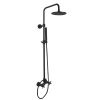 Fima Carlo Frattini Maxima Смеситель для душа внешнего монтажа, с душевой штангой, верхним душем Ø 250 мм. и душевым комплектом, цвет: чёрный матовый