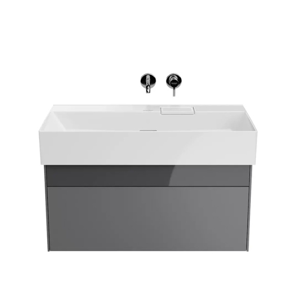 Kerama Marazzi Тумба LOGICA подвесная 2 ящика 90 см, стальной серый 