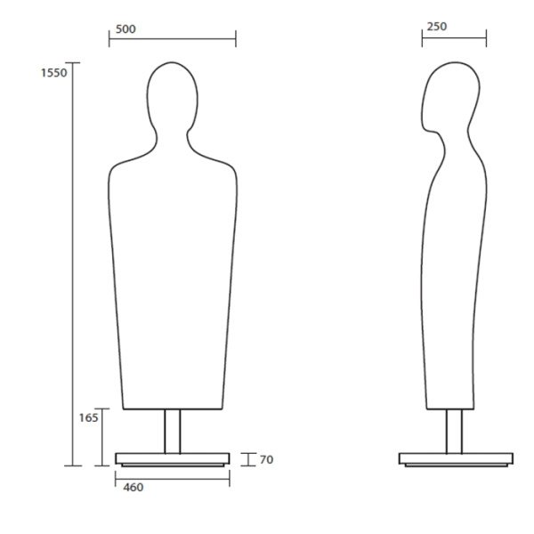 Kerasan Artwork Манекен Adam, цвет черный глянцевый 