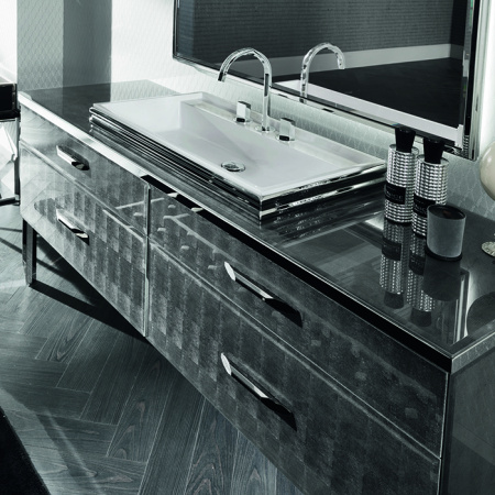 VITAGE milldue edition Раковина ZURIGO81 накладная 81х44.2хh14см без перелива c 3отв. ceramilux/сталь, цвет: белый/сталь 